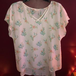 Charming Charlie Cactus Blouse